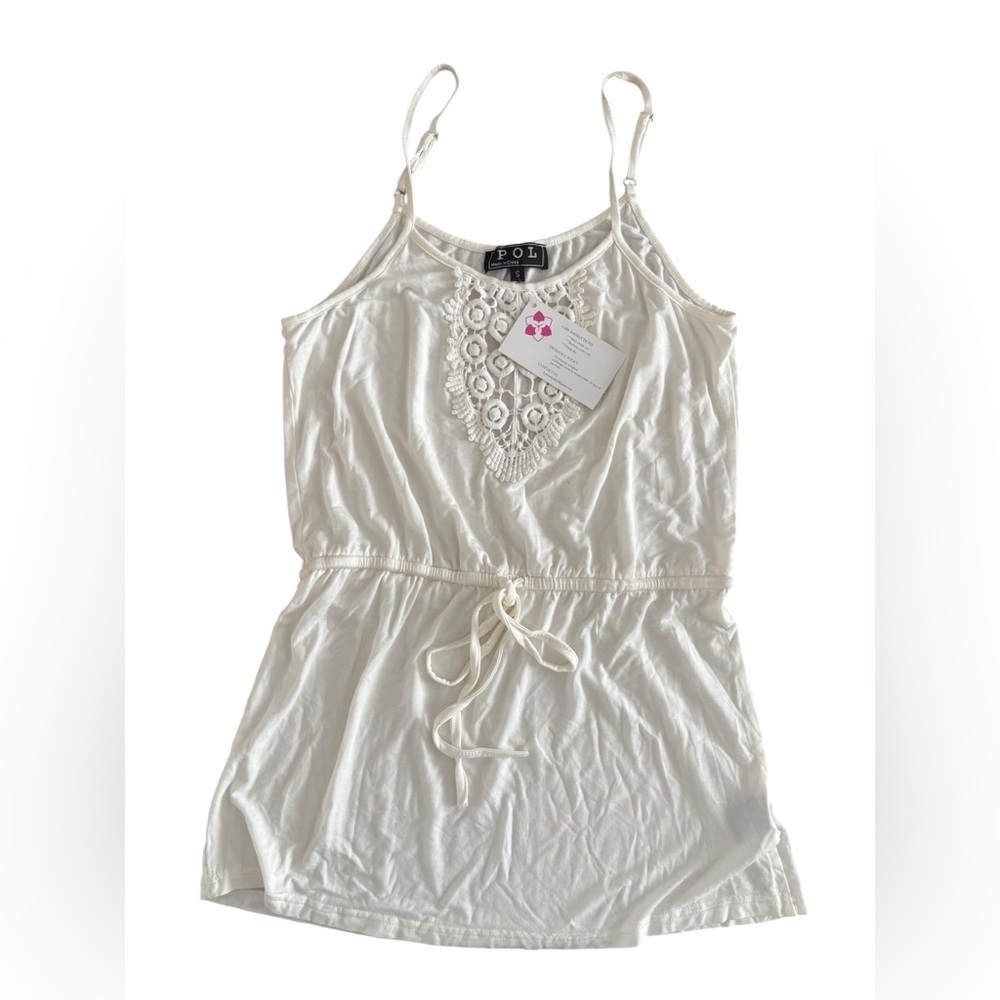 POL Cream Crochet Detail Top